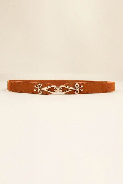 Alloy Buckle Elastic Belt Caramel One Size Easy Apparels