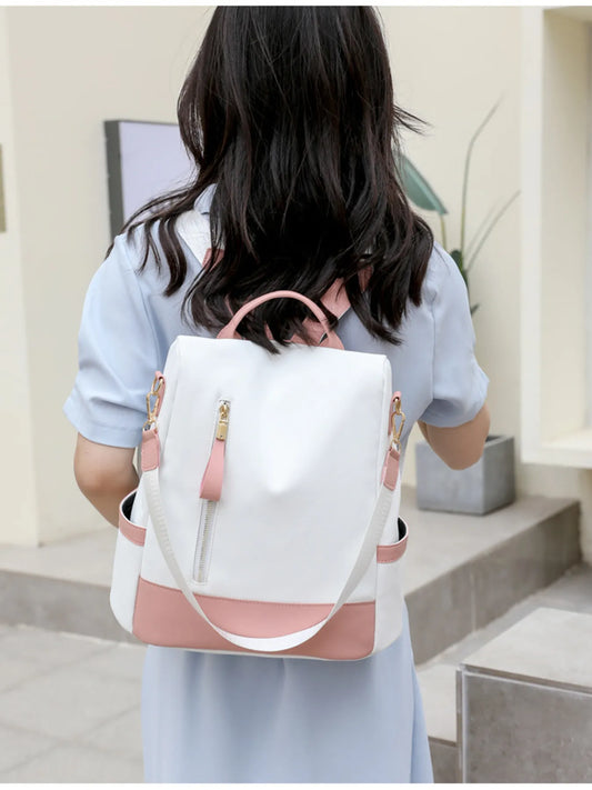 Color Block Convertible Backpack Bag Easy Apparels