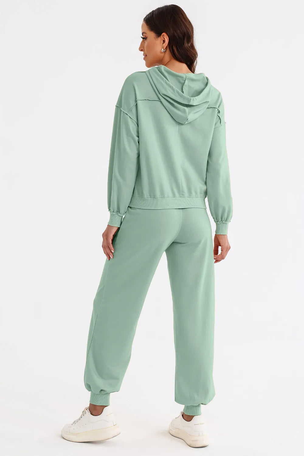 Cutout Drawstring Hoodie and Joggers Active Set Easy Apparels