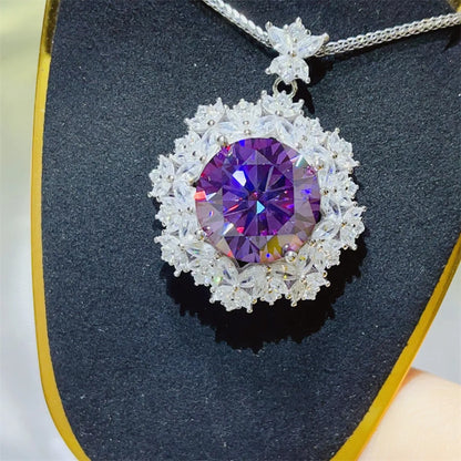 10 Carat Moissanite 925 Sterling Silver Necklace Easy Apparels