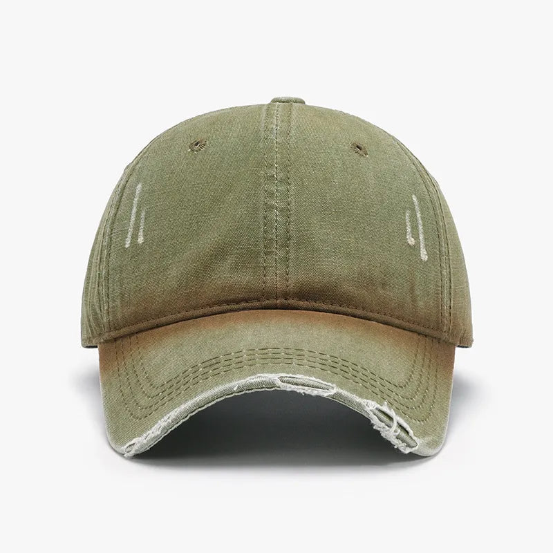 Distressed Washed Adjustable Baseball Cap Moss One Size Easy Apparels