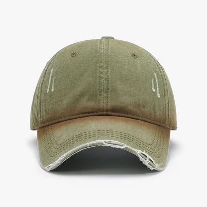 Distressed Washed Adjustable Baseball Cap Moss One Size Easy Apparels