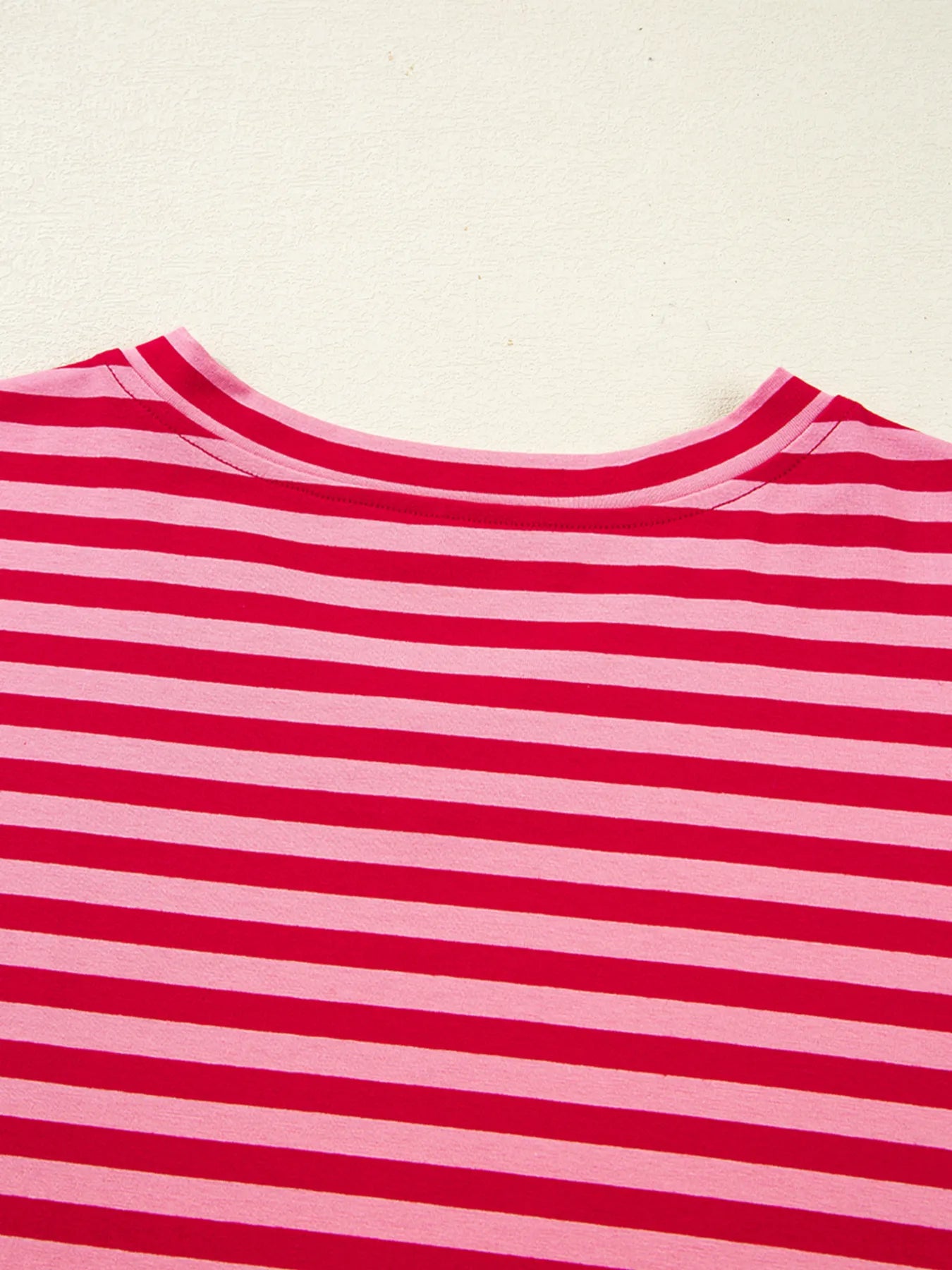 Trendsi Striped Drop Shoulder V Neck Top