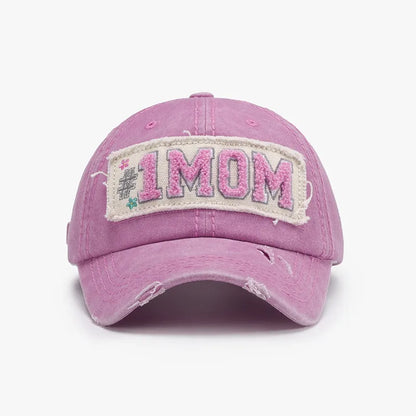 Letter Adjustable Cotton Baseball Cap Blush Pink One Size Easy Apparels