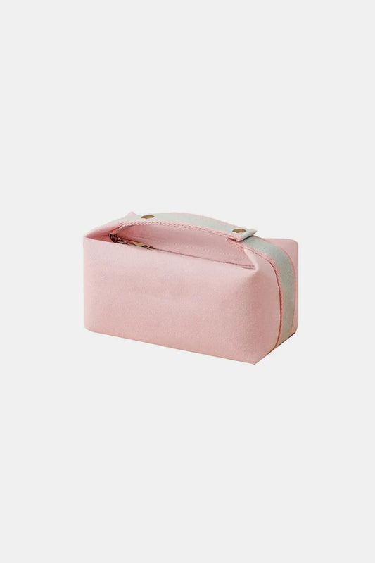 Zenana Waterproof Canvas Travel Cosmetic Bag Pink One Size Easy Apparels