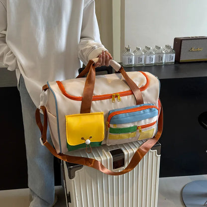 Color Block Multi-Pockets Travel Bag Easy Apparels