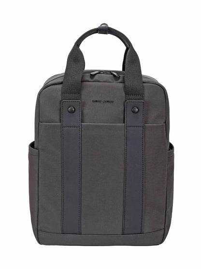 David Jones Canvas Backpack Bag with Dual Handle BLACK One Size Easy Apparels