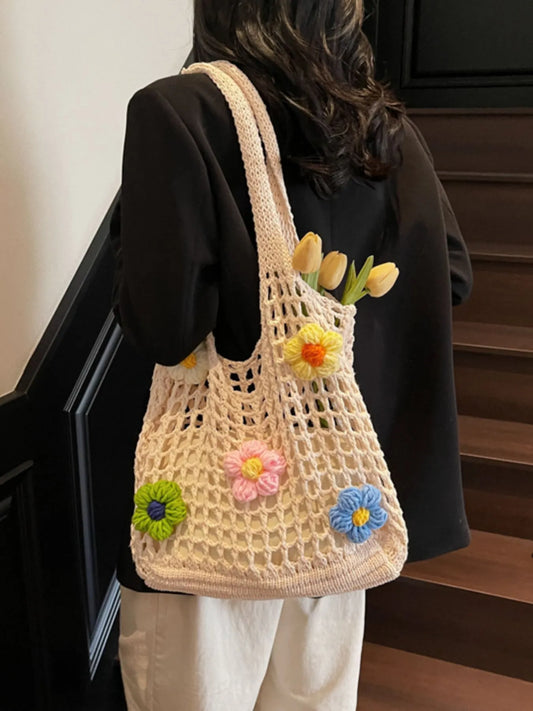 Colorful Floral Crochet Shoulder Bag Easy Apparels