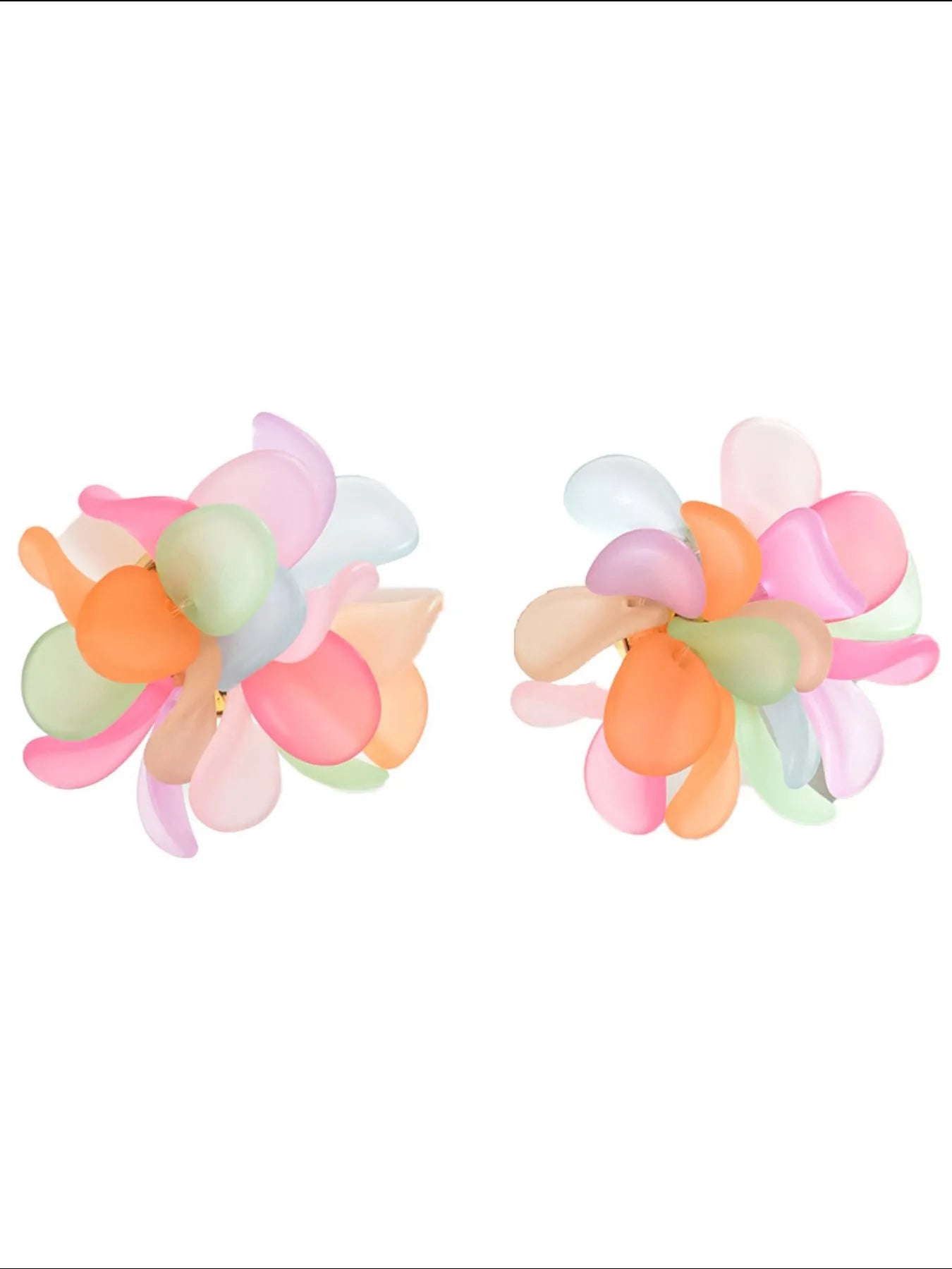 Acrylic Colorful Flower Stud Earrings Easy Apparels