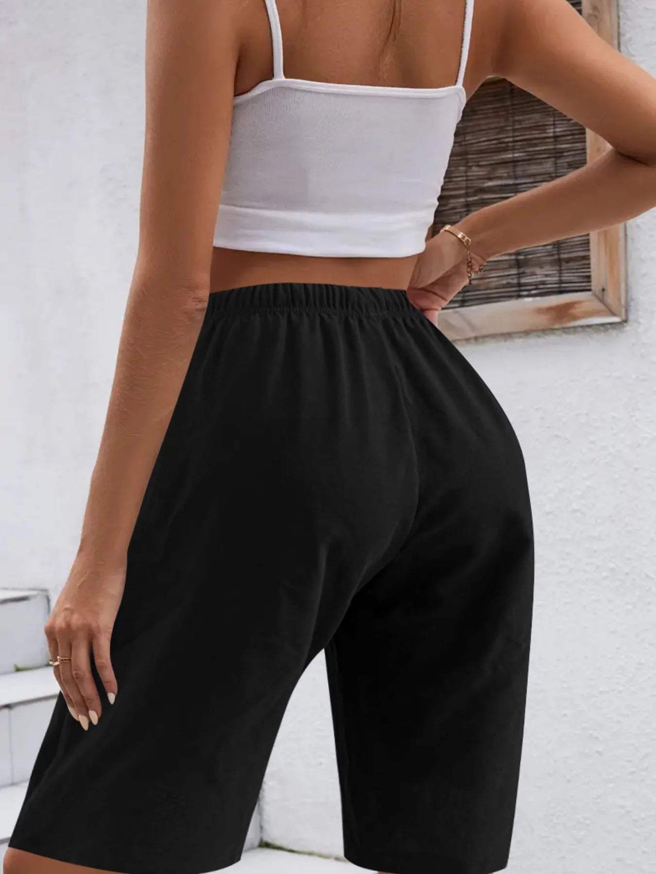 Casual Drawstring Wide Leg Shorts Easy Apparels