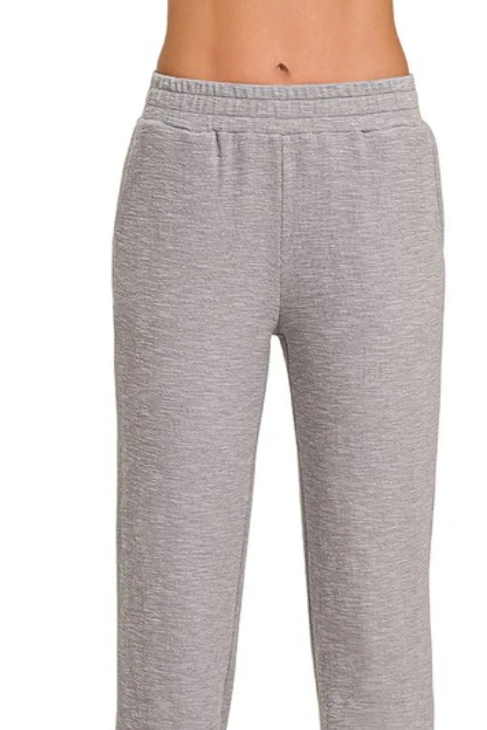 Zenana Cotton Slub Jogger Pants Easy Apparels
