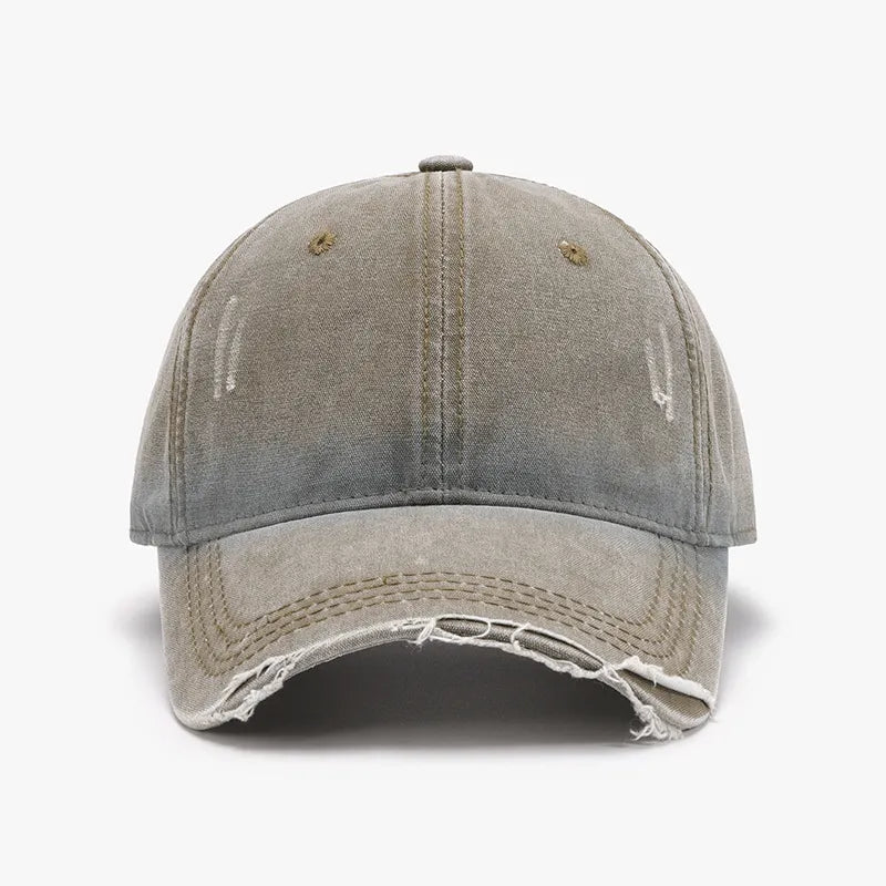 Distressed Washed Adjustable Baseball Cap Mocha One Size Easy Apparels