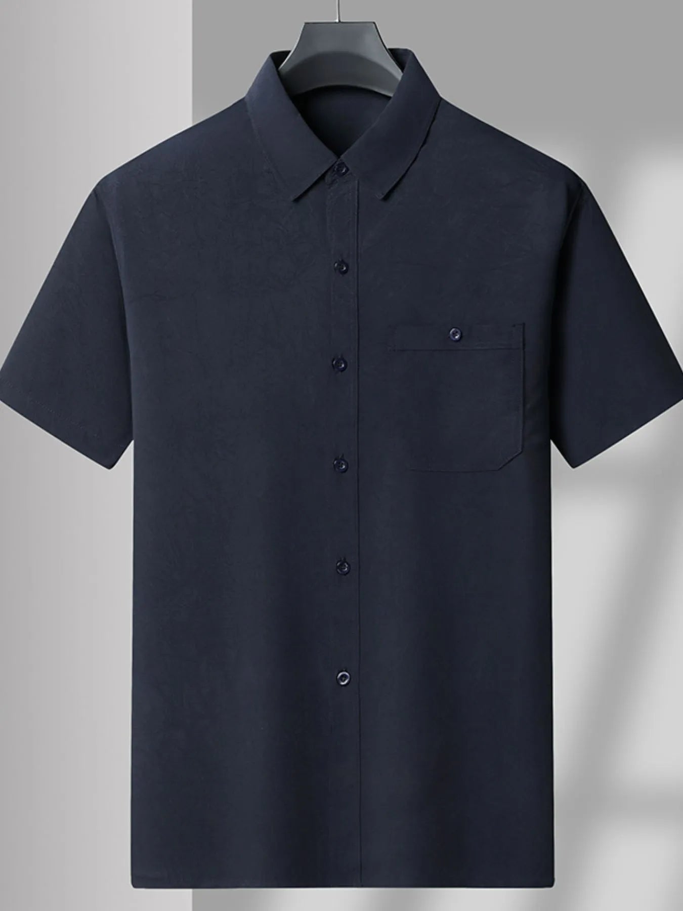 Men's Plus Size Button Up Short Sleeve Shirt and Pants Set Easy Apparels