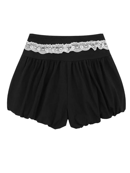 Lace Trim Shorts with Drawstring Easy Apparels
