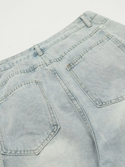 Men's Wide Leg Cargo Denim Shorts Easy Apparels