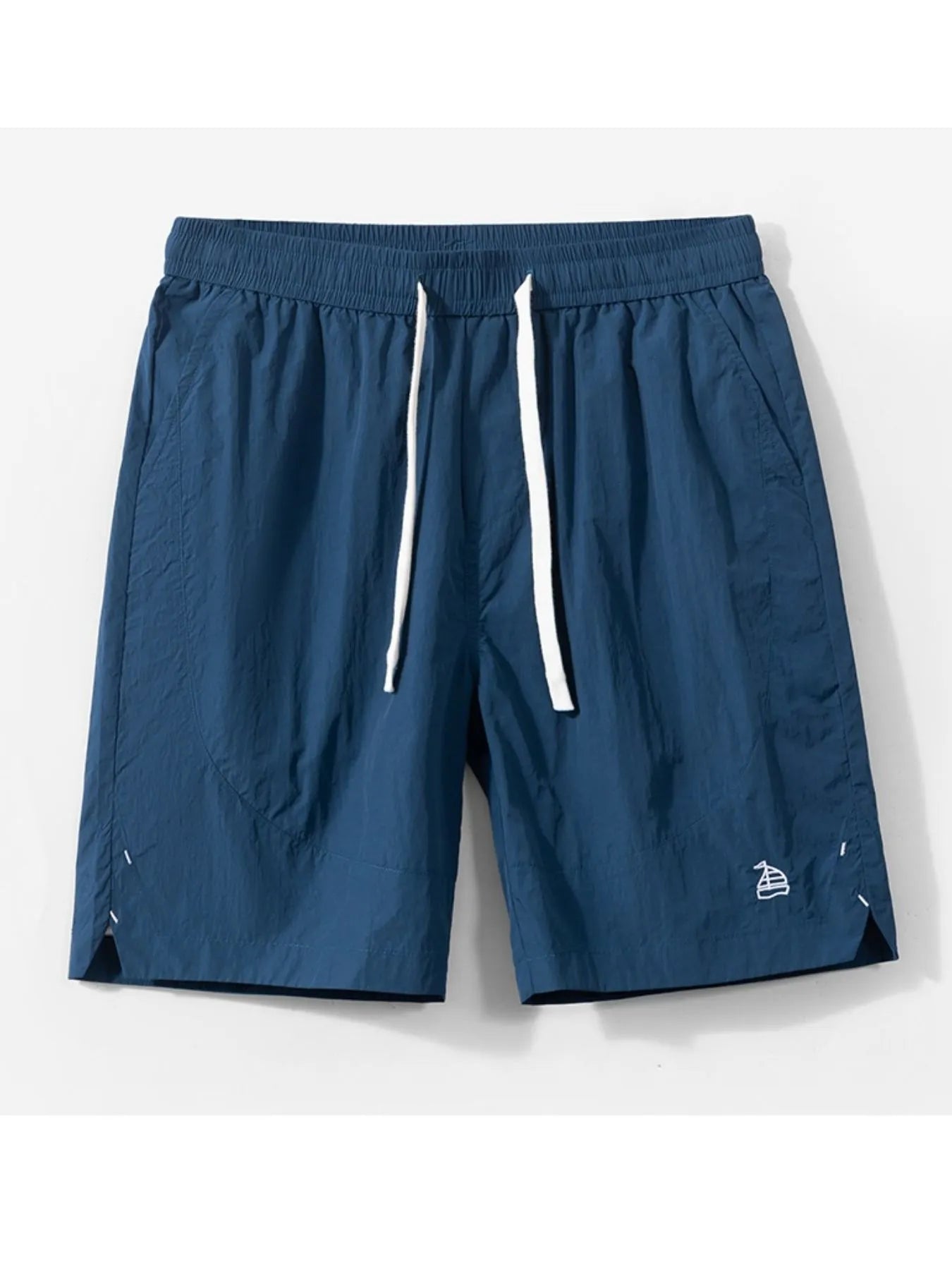 Men's Plus Size Drawstring Pocketed Shorts Peacock Blue Easy Apparels