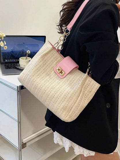 Woven Straw Shoulder Bag Easy Apparels