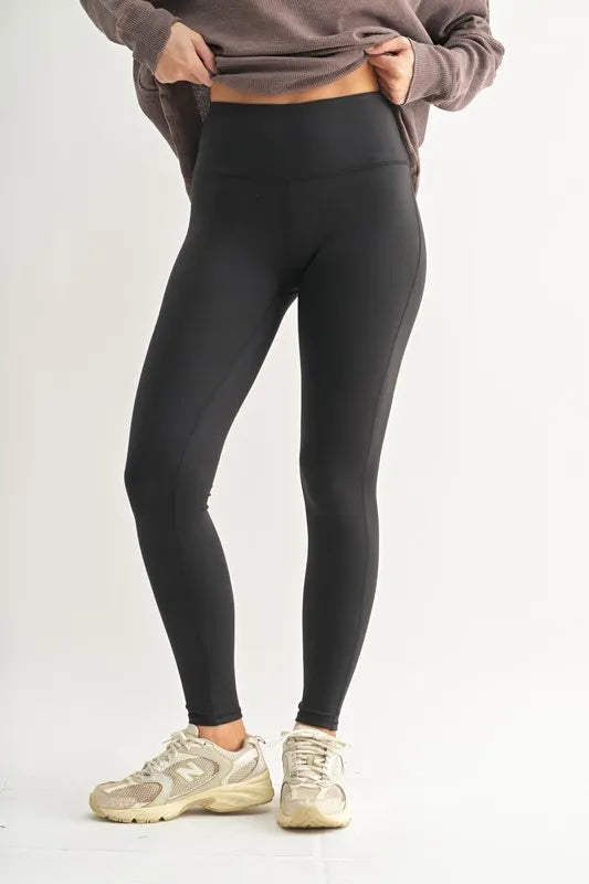 MONO B Essential Solid Leggings BLACK Easy Apparels