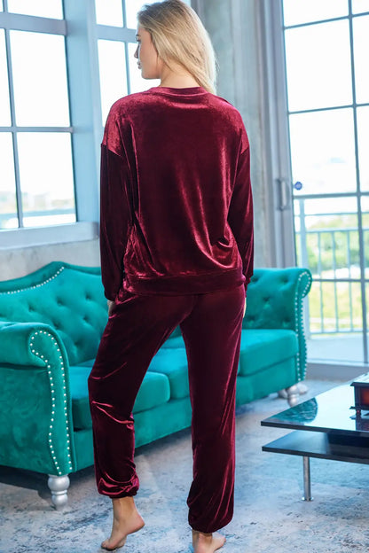 Long Sleeve Top and Pants Lounge Set Easy Apparels