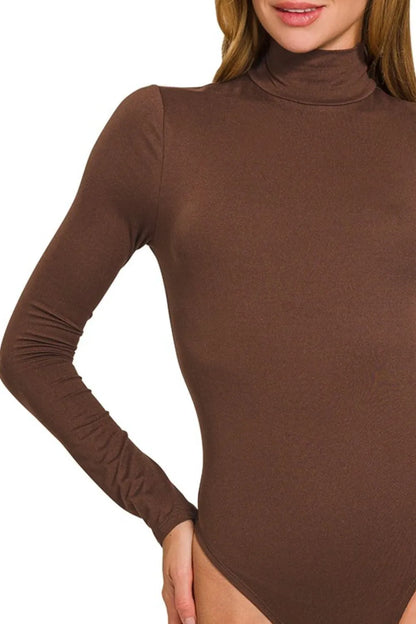 Trendsi Zenana Mock Neck Long Sleeve Bodysuit