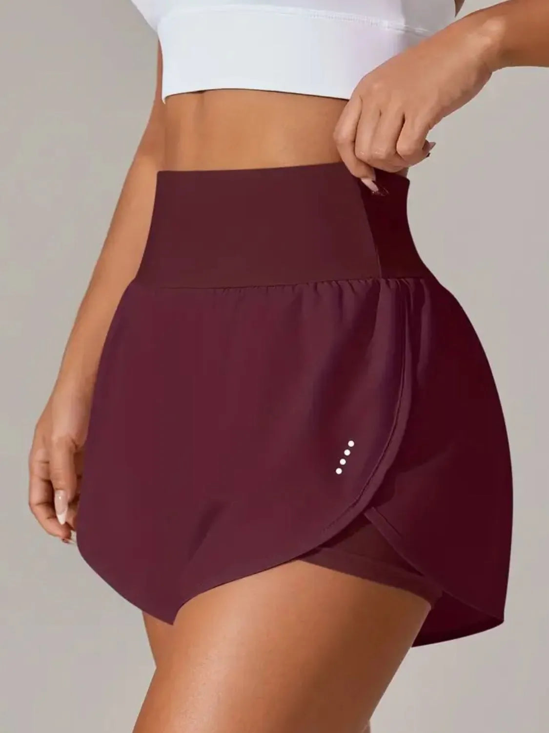 Pocketed High Waist Active Shorts Easy Apparels