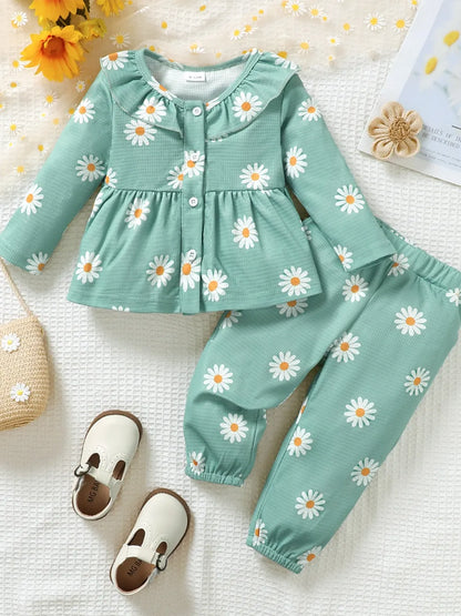 Children's Peplum Blouse and Pants Set Easy Apparels