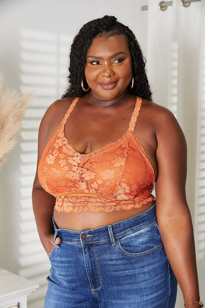 JadyK Juliette Full Size Crisscross Lace Bralette Easy Apparels