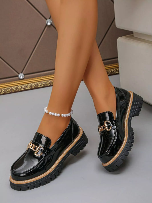 Round Toe Platform Loafers Easy Apparels