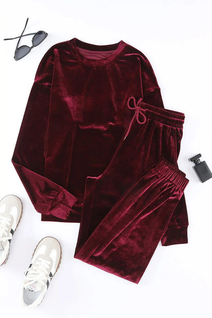 Long Sleeve Top and Pants Lounge Set Easy Apparels