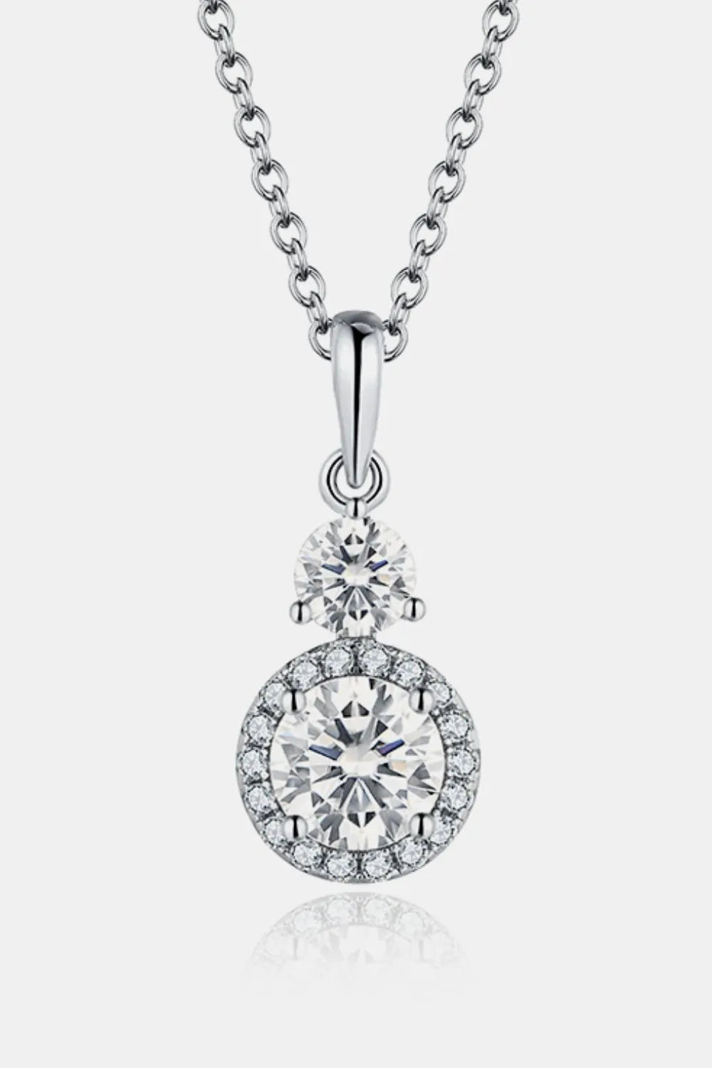 1 Carat Moissanite 925 Sterling Silver Pendant Necklace Easy Apparels