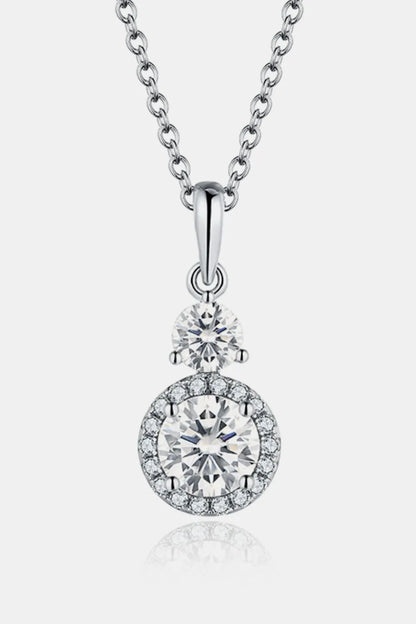 1 Carat Moissanite 925 Sterling Silver Pendant Necklace Easy Apparels
