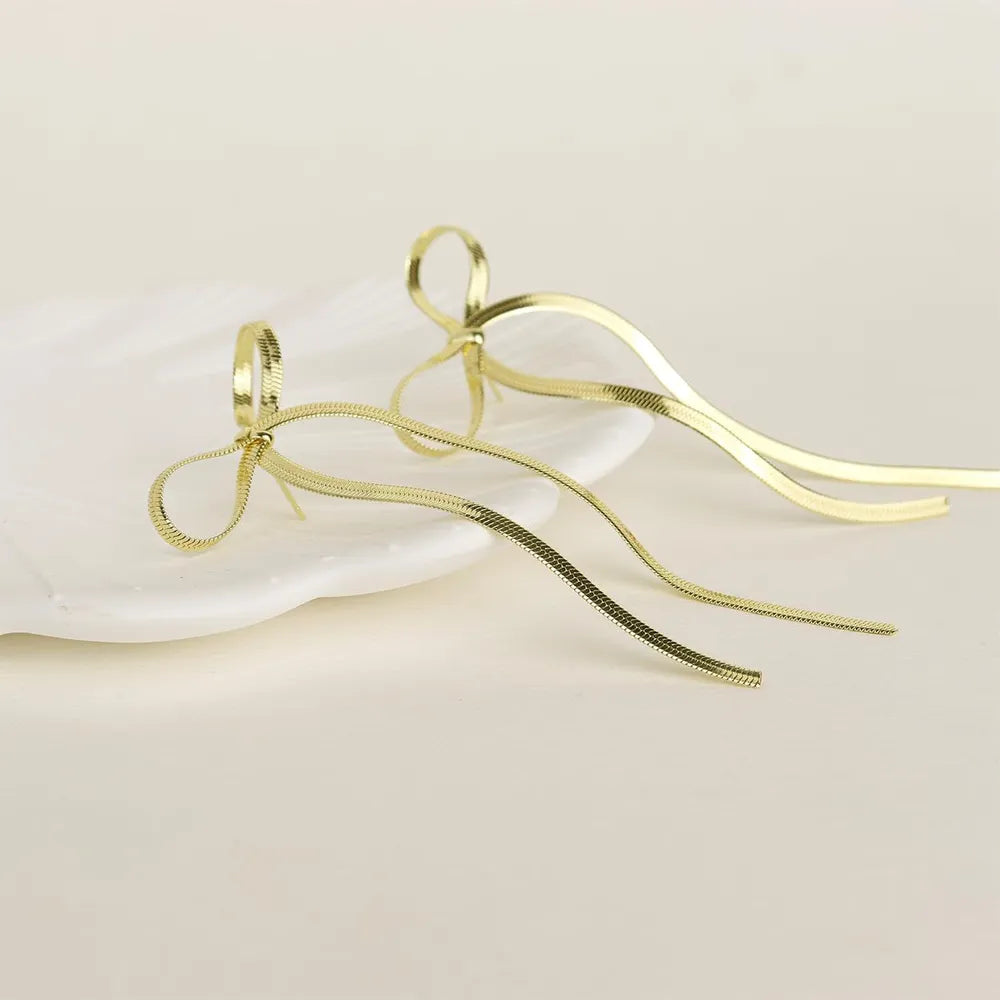 Stainless Steel Bow Bar Earrings Easy Apparels