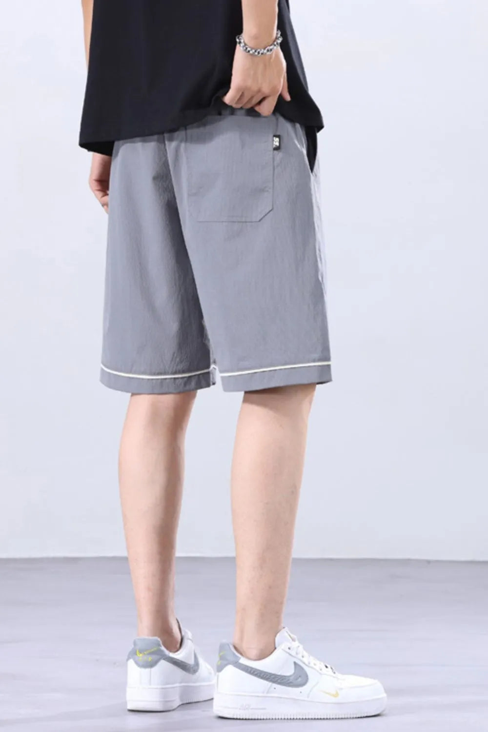 Men's Plus Size Relaxed Fit Drawstring Shorts with Contrast Trim Easy Apparels