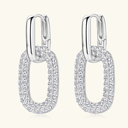 2.16 Carat Moissanite 925 Sterling Silver Earrings Silver One Size Easy Apparels