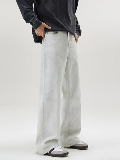 Men's Full Size Washed Wide Leg Pants Plus Size Easy Apparels