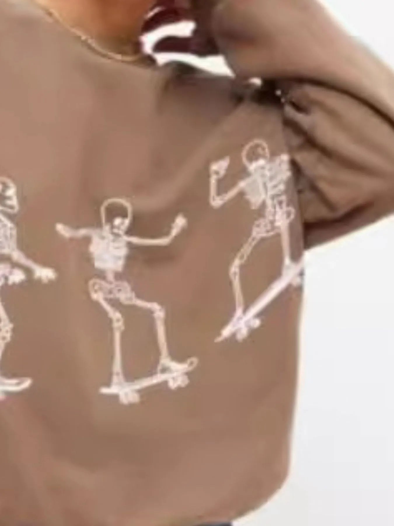 Trendsi Skeleton Graphic Oversized Sweatshirt