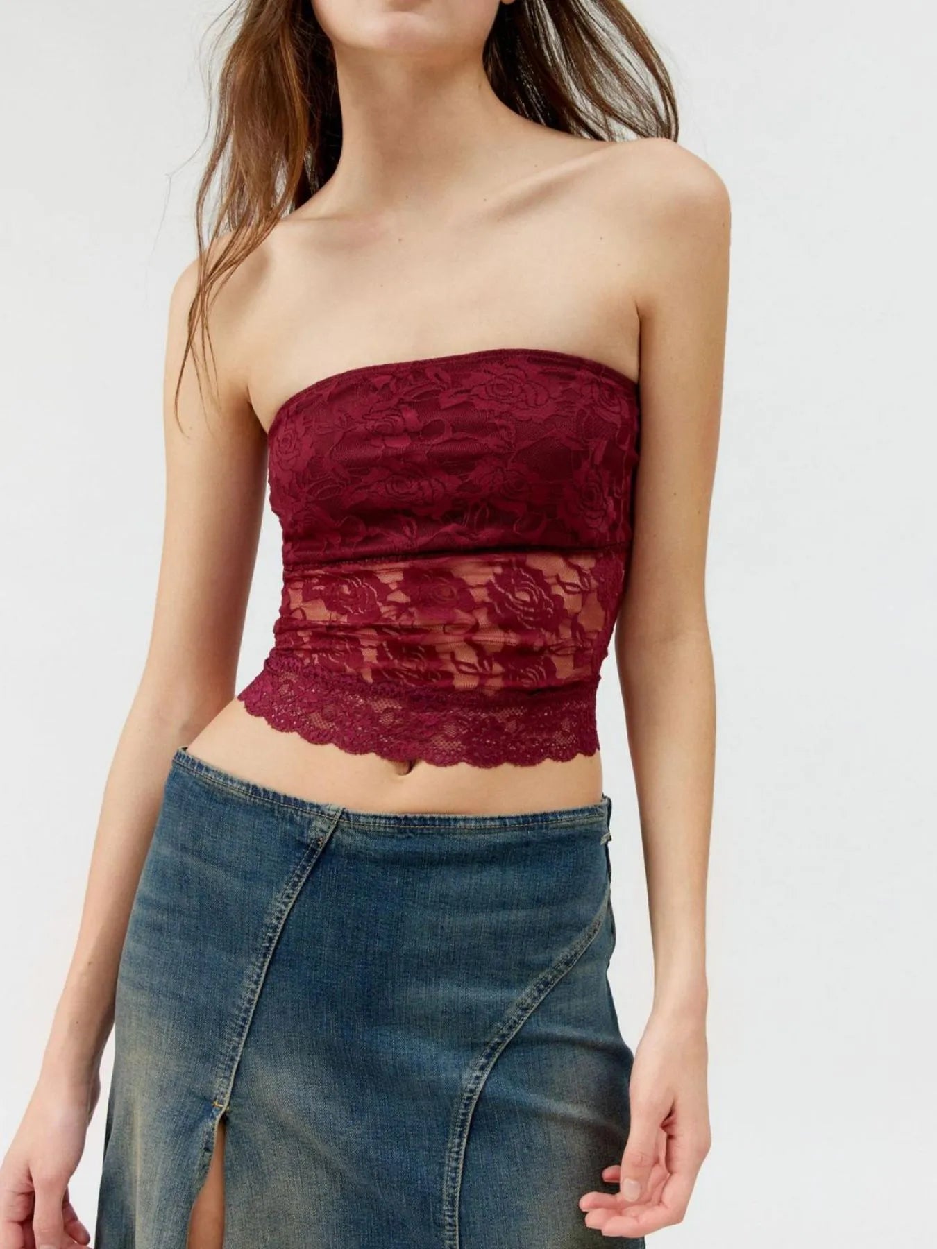 Trendsi Lace Strapless Tube Top