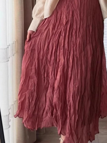 Ruched Elastic Waist Skirt Easy Apparels