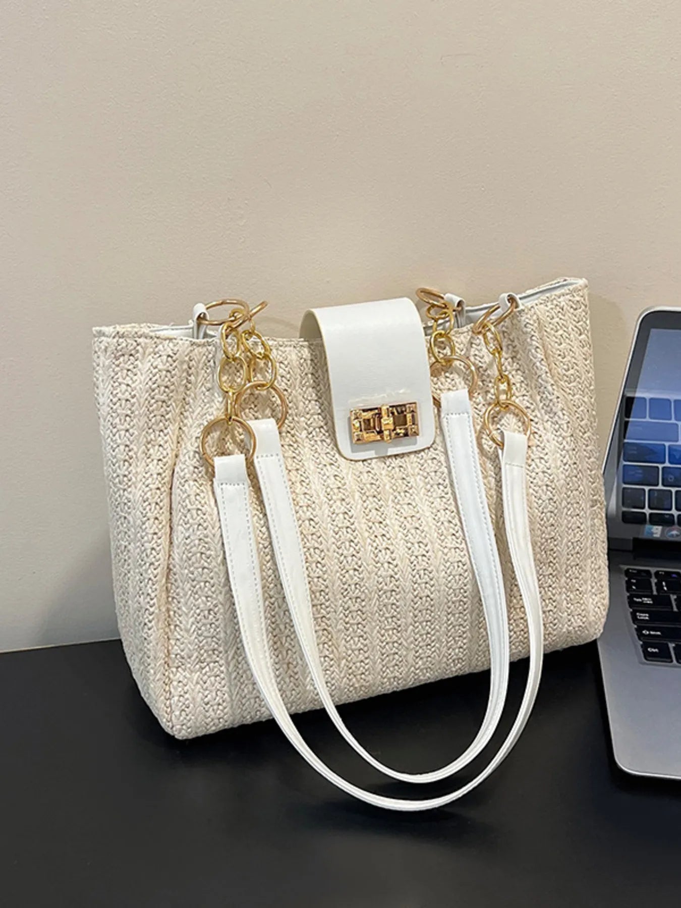 Woven Straw Shoulder Bag Easy Apparels
