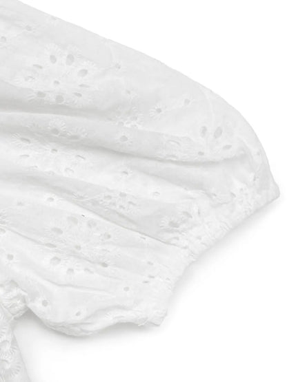 Trendsi Perfee Tied Eyelet Short Sleeve Bodysuit