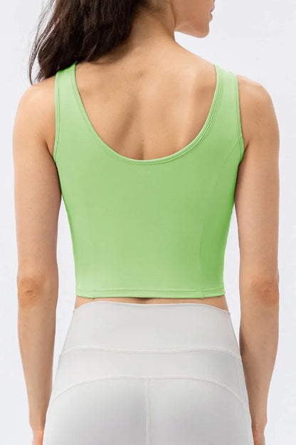 Round Neck Wide Strap Active Tank Easy Apparels