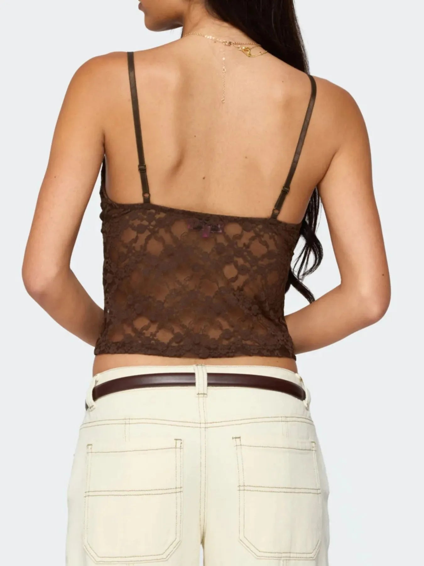 Trendsi Adjustable Strap Lace Cami