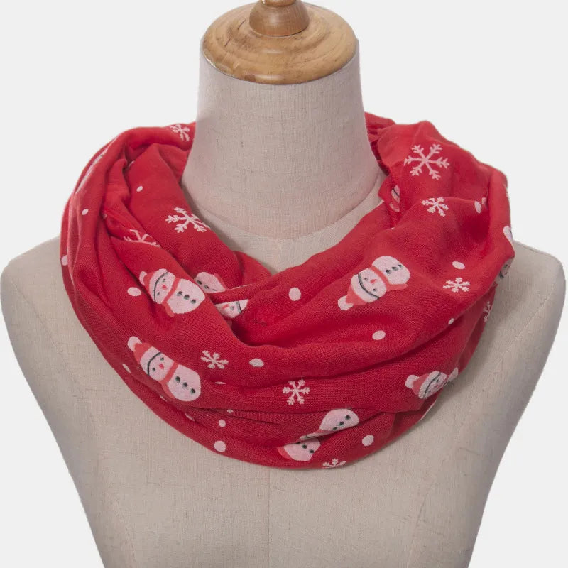 Fringe Snowman Polyester Scarf Easy Apparels