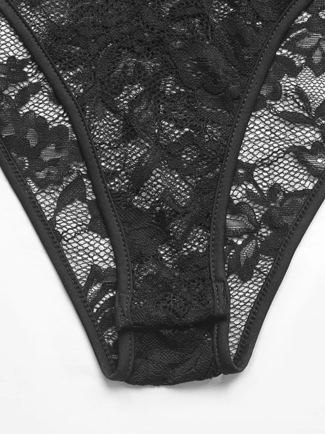 Trendsi Lace Plunge Short Sleeve Bodysuit