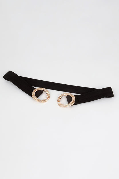 Double Hoop Buckle Elastic Belt Easy Apparels