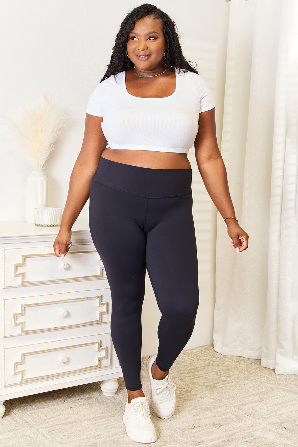 Double Take Wide Waistband Sports Leggings Easy Apparels