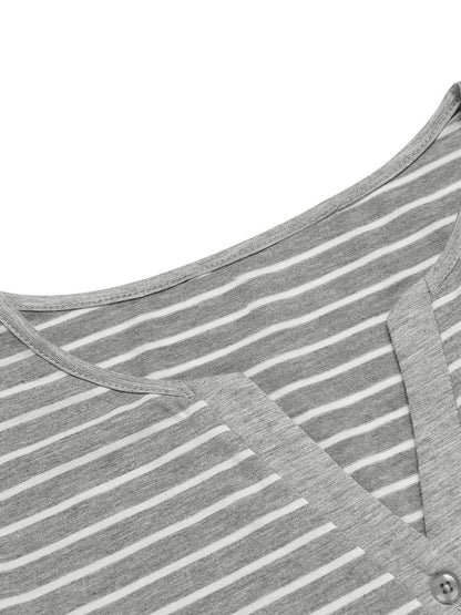 Striped Long Sleeve Lounge Dress Easy Apparels