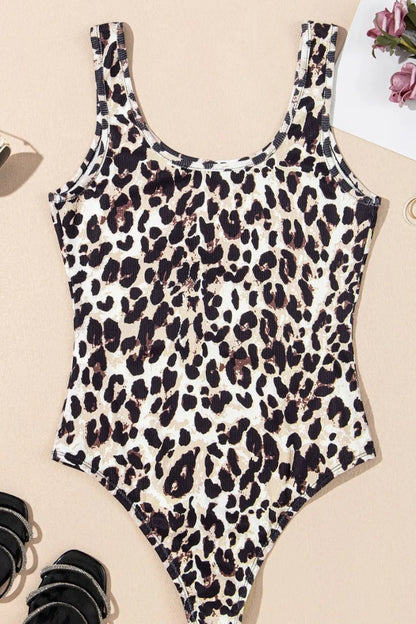 Trendsi Leopard Sleeveless Bodysuit