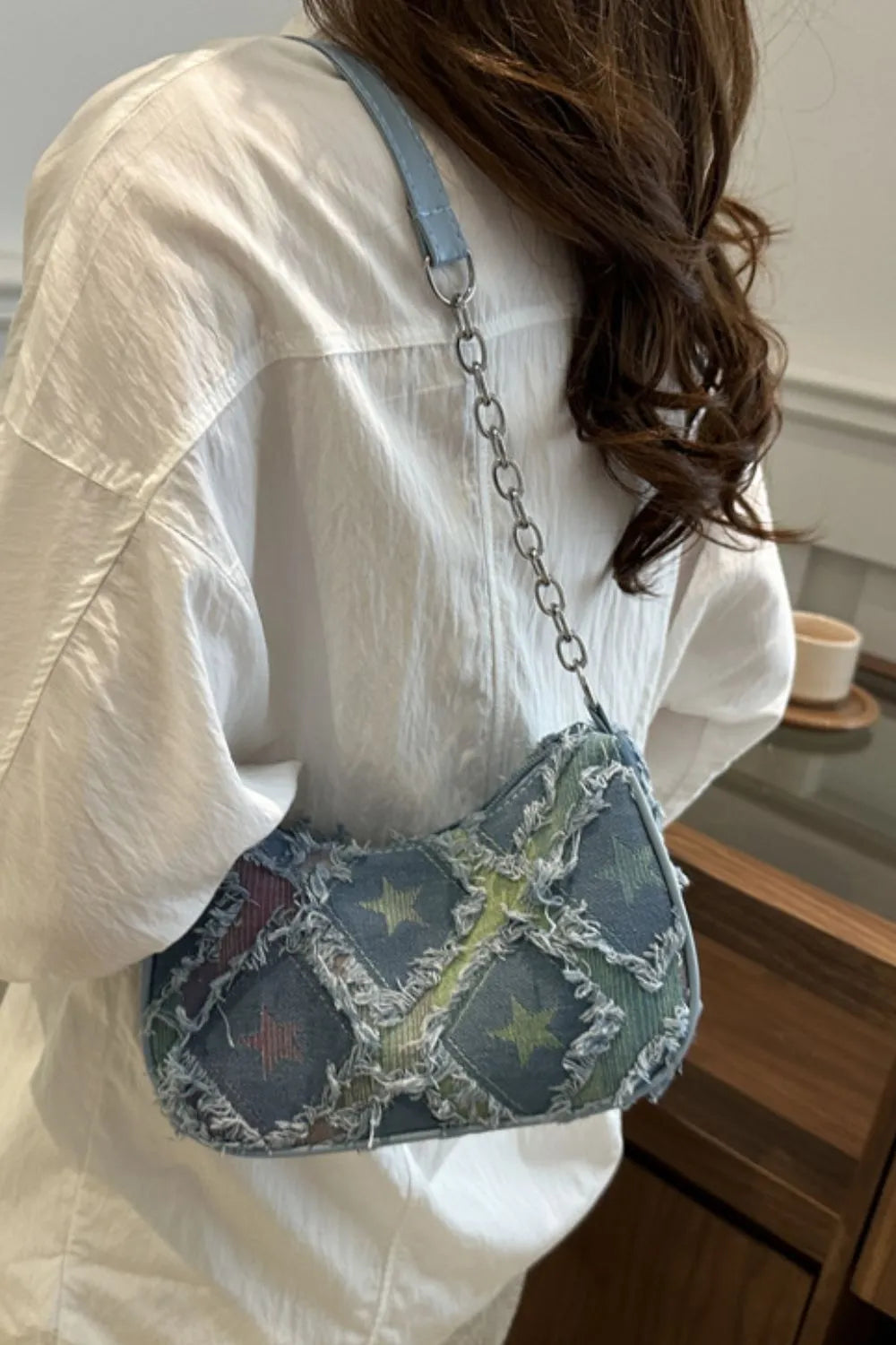 Fringe Star Print Shoulder Bag Easy Apparels