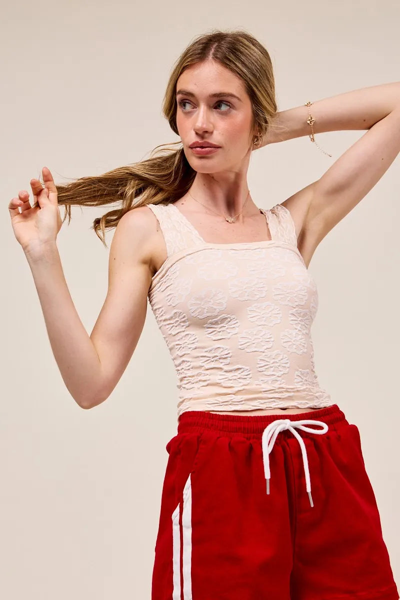 Trendsi SO ME Two Tone Floral Seamless Tank Top